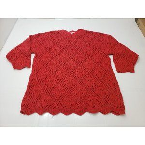 TLC Tony Lambert Collection Womens Pullover Sweater One Size Red Vintage 80s 90s